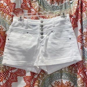 White Highwaisted Shorts